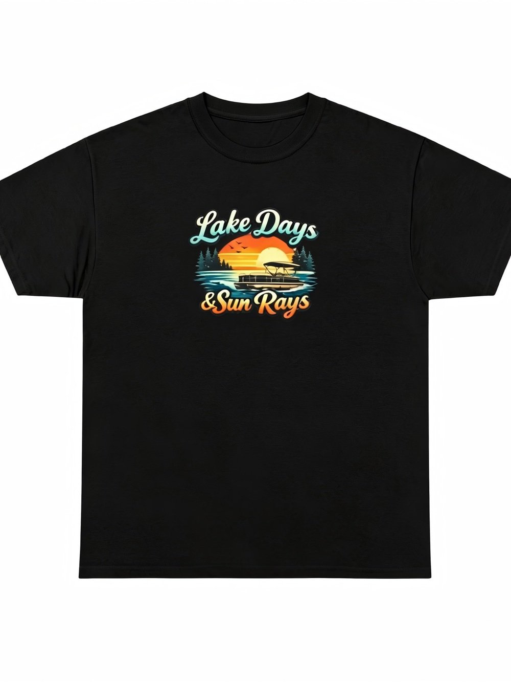 Lake Days & Sun Rays Graphic Womens Mens T-shirt Unisex